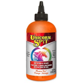 Unicorn SPiT 5771003 Gel Stain and Glaze, Phoenix Fire 8.0 FL OZ Bottle, Orange