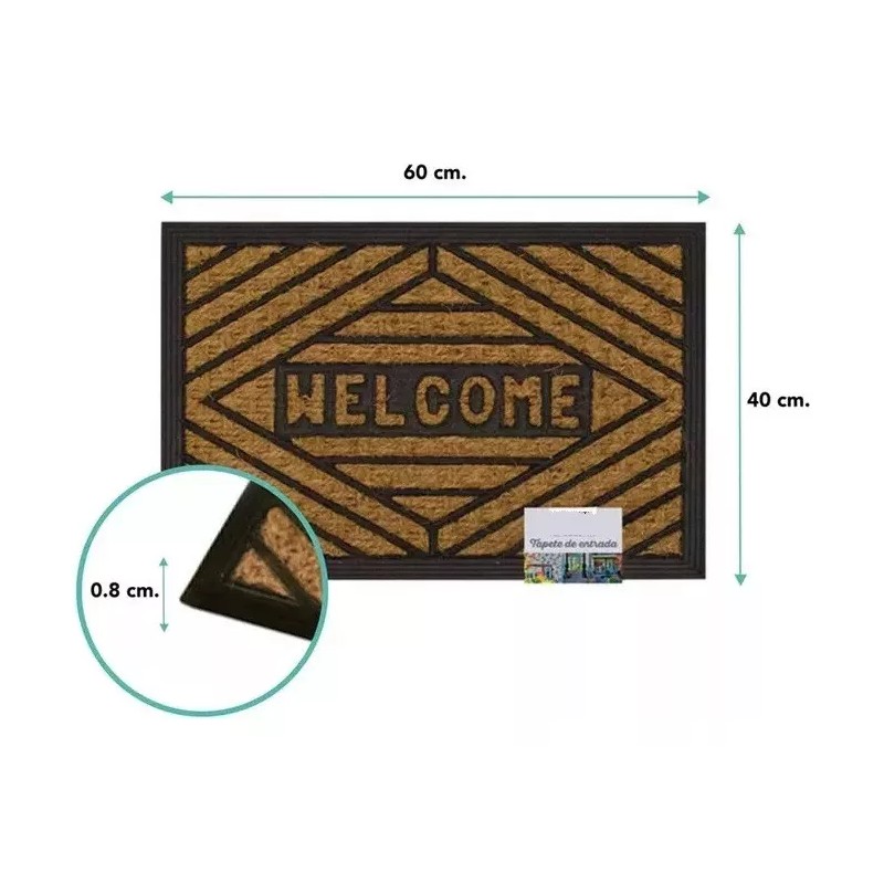 H.U.T Home Styles Tapete De Entrada Welcome Fibra De Coco