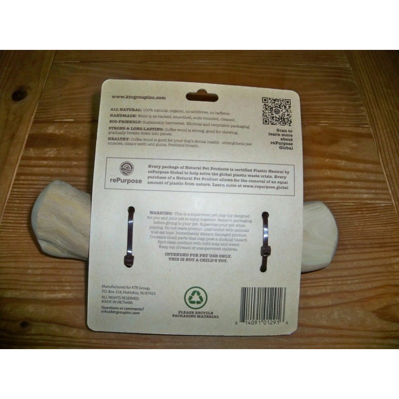 NATURAL PET -- Coffee Wood DOG CHEW -- ECO Friendly