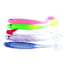 FOLANDO 10pcs Paddle Tail Fishing Lure, Soft Fishing Lures Plastic Baits Kit for Fishing Trout Redfish Saltwater 11cm /5g