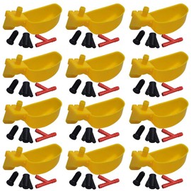 MODUODUO 12Pcs Quail Water Cups Pigeon Automatic Bird Waterer for Cage Hang Drinker Breeding Poultry Drinking Bowls