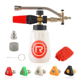 Rdutuok Pressure Washer Foam Cannon with Dual-Connector Double Tip Attachment Dual Lance Pressure Washer Wand for Soap Cannon 5 Power Washer Sprayer Nozzle Tips M22 and 1/4" Quick Connect 3600PSI