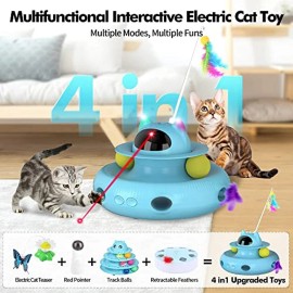 moebypet Cat Teaser Cat Laser Toy Automatic Interactive Indoor Motion Pet Toys USB Charge - Blue