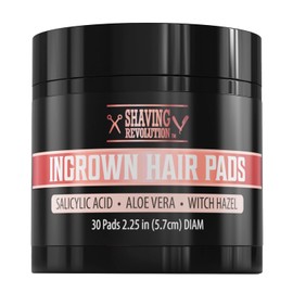 Viking Revolution Ingrown Hair Pads - Remover AHA Treatment for Bikini Area Exfoliator After Shave Women with Aloe Vera, Witch Hazel and Salicylic Acid (30 Pads)