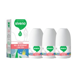 Siveno, All Natural Deodorant Roll-On | Aluminum Free Deodorant for Women & Teen Girl | Organic, Vegan | Fresh, Non Staining, Non Irritating | Non Toxic, Paraben Free | Teen Girl, Pack of 3
