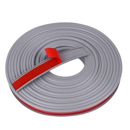 U-Shape Edge Banding, Countertop Edge Trim 16.4ft x 12mm Edge TPE Self Adhesive Veneer Edging Trim Flexible Edge Protector, Strip for Countertop Cabinets Table Restoration Shelves, Grey