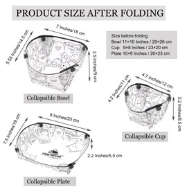 MIUPOO Collapsible Bowl Plate Cup Set,Portable Camping Tableware,Food Grade Material Free Folding Plate for Outdoor Camping Hiking Family Picnic Gatherings Business Trips.