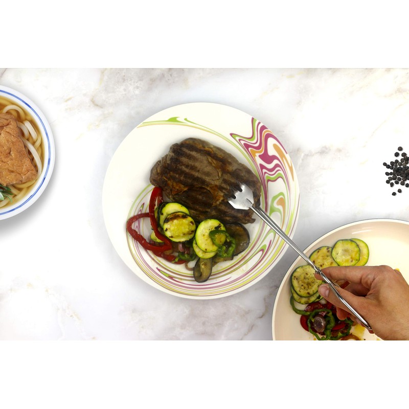 Fackelmann 00054 - Stainless Steel Tongs with Scoop, 25 cm