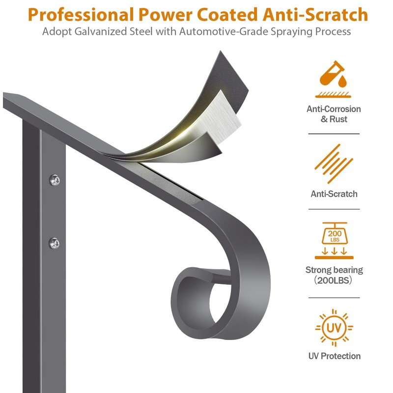 Zwinz Handrail Railing 38.8‘’H, Single Post Handrail Fits 1 or