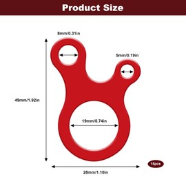 Red Guy Rope Tensioners - 15-Pack, 49x28mm Durable Climbing & Outdoor Gear, Heavy-Duty Rope Adjuster, Hammocks, Camping & More​