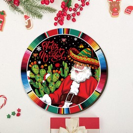 Yarcooly Mexican Christmas Decorations Feliz Navidad Hanging Sign Feliz Navidad Door Decor Mexican Christmas Decorations for Home Party