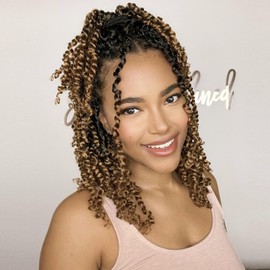 Passion Twist Crochet Hair for Black Women 6 Inch 8 Packs T1B/27#