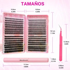 642 Kit Pestañas Maquillaje Diy Extension Mixto 30d 40d 50d Negro 30d/40d/50d