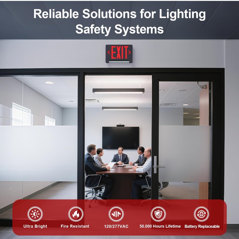 Exit Signs with Emergency Lights Battery Backup, UL Listed Double-sided