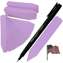 TAGKRAFTERS 4" x 5/8" Lilac Premium Pot Stakes with Marker - 500 Pcs - Plastic Plant Tags and Labels - Nursery Garden Tree Labels Waterproof Writeable | Made in The USA |