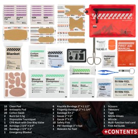 RHINO RESCUE Small First Aid Kit Ultralight Waterproof Medical Kit for Hiking, Backpacking, Cycling, Travel, Vehicles, 114pc