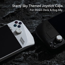 GeekShare 4PCS Thumb Grip Caps for Steam Deck & Asus Rog Ally, Anti-Slip Joystick Cover Set Silicone Thumbstick Caps - Starry Sky