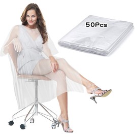 50 Pcs Hairdressing Cape, Disposable Hair Cutting Apron Hair Salon Cape Protective Coveralls Gowns Waterproof Protection Overalls Capes Transparent Cloth, Barber Cape for Salons Barbers Hairdresser