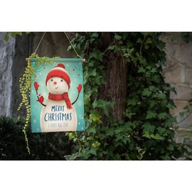 Moslion Merry Christmas and Happy New Year Garden Flags Double Sided Winter Snowman Red Hat Cardinal Bird Yard Flag 12.5x18 Inch Burlap Banners Home Decorative Outdoor Villa