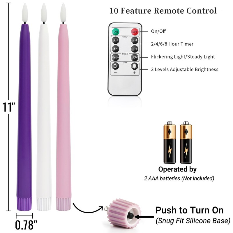 Stmarry Flameless Advent Candles, Set of 5 - Flickering LED