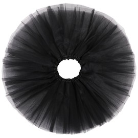 SUNTRADE 3 Layered Tulle Skirt Ballerina Tutu Dance Skirt Girls Women (Black)