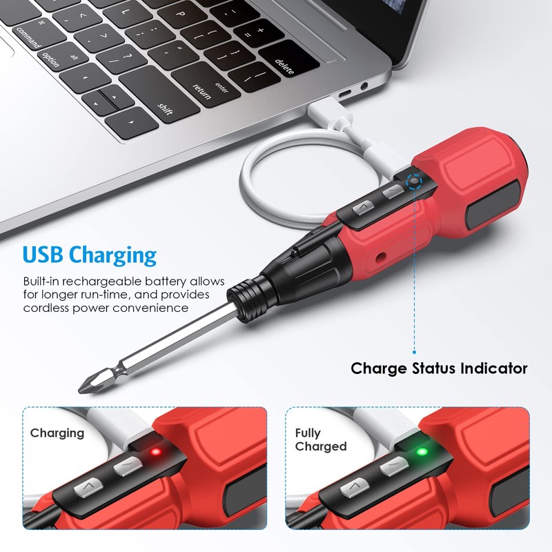 AMIR Cordless Screwdriver, Rechargeable Electric Screwdriver Sets, Portable Automatic Home