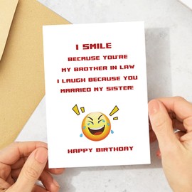 JolinKoin Brother in Law Birthday Card, Eco-Friendly, Thick Card Stock with Premium Envelope, Birthday Card for Brother in Law, Funny Birthday Card