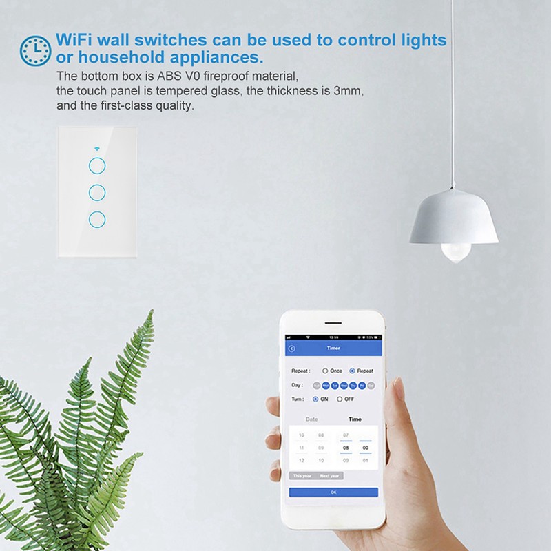 WiFi Touch Screen Switch Single Circle for Alexa for Google