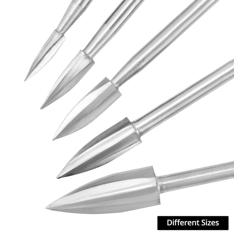 QWORK Wood Carving Tools, 5 PCS HSS Engraving Drill Bit