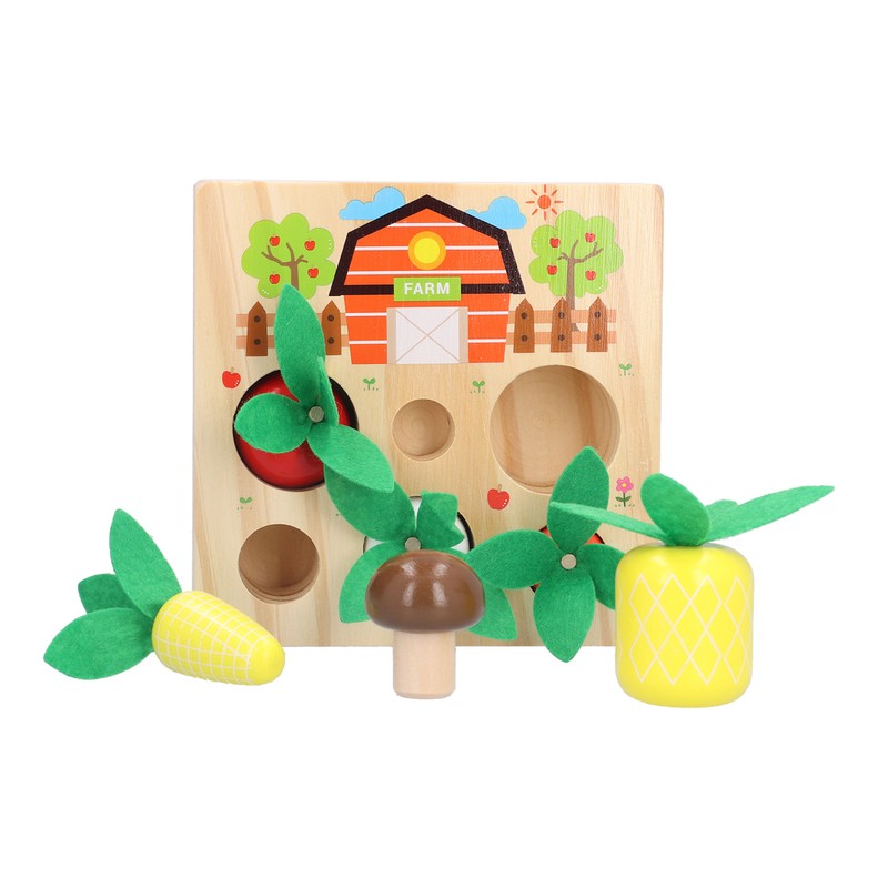 Baby Carrot Harvest Game Wooden Carrots Shape Sorting Matching Puzzle