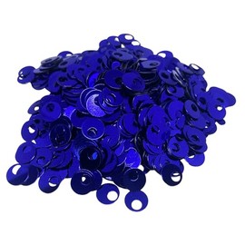 10/20/30 mm Flat Round Sequin Paillettes, Hole 4 mm Mix Color Assortment Acrylic Sequin - 1,76 Ounce (50 Grams) - 10mm Navy Blue