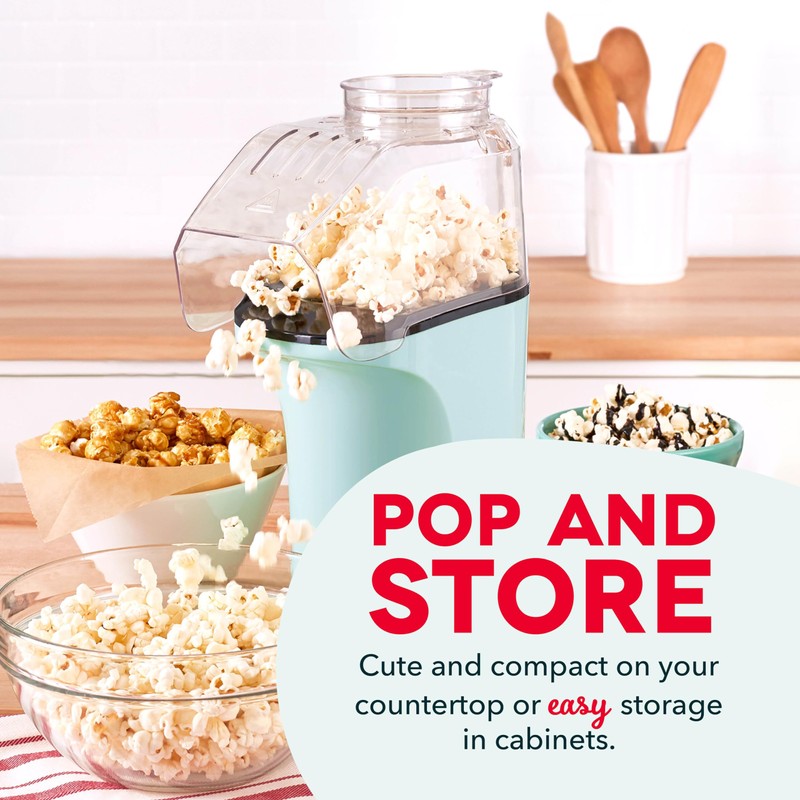 DASH Hot Air Popcorn Popper Maker with Measuring Cup to