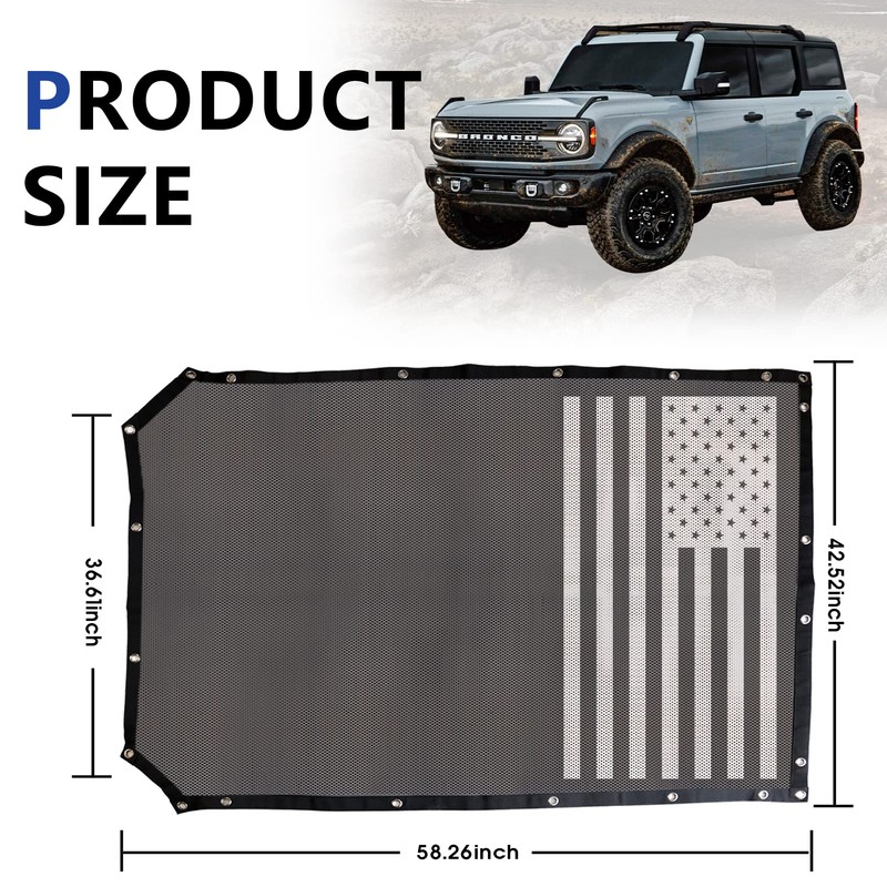 sukemichi Sunshade for Ford Bronco,Mesh Sun Shade Bikini Top Cover