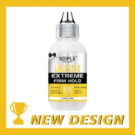 Goiple Wig Glue 1.28OZ, Waterproof Lace Front Wig Glue for Wigs with Tools and Hair Wax Stick (Wig Glue/Wig Glue Remover/Hair Wax Stick/Edge Control Wax/Elastic Band/Hair Dual Drush/Wig Caps)