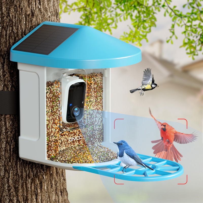 GNCC Smart Bird Feeder with Camera Wireless Outdoor, 1080P Wild