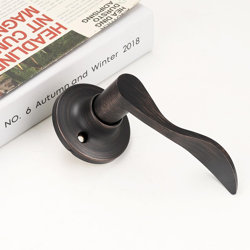 GOBEKOR 6 Pack Dummy Door Handles Oil Rubbed Bronze Right-Handed