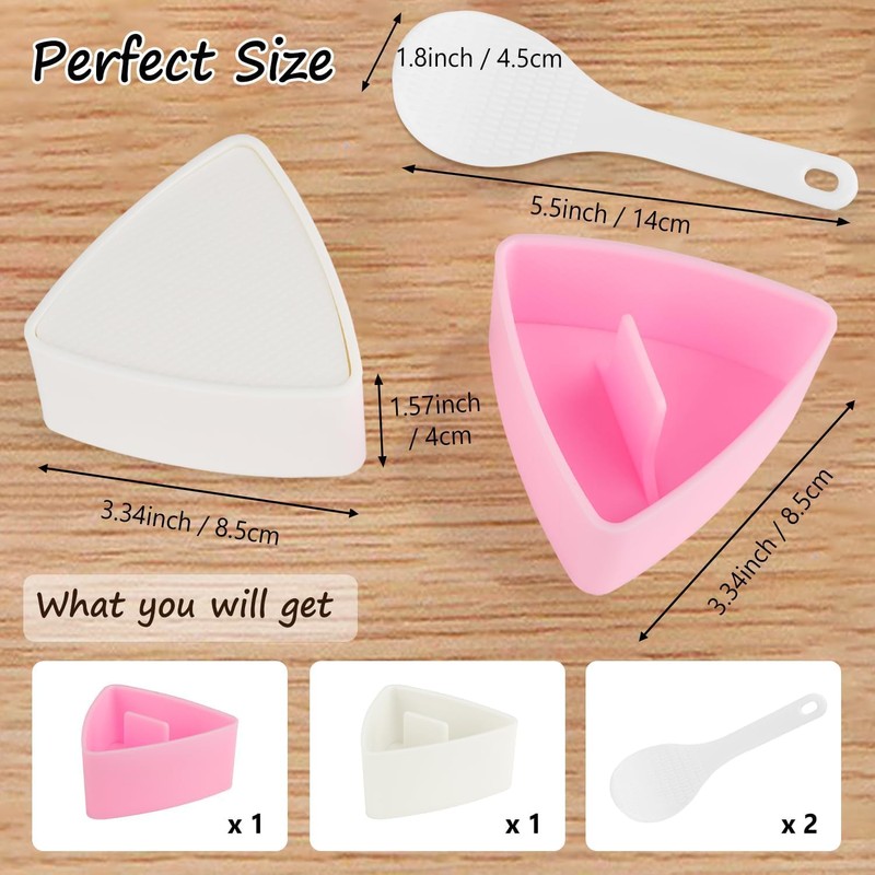 4Pcs Onigiri Mold Triangle Rice Ball Mold Sushi Makers,Triangular Onigiri