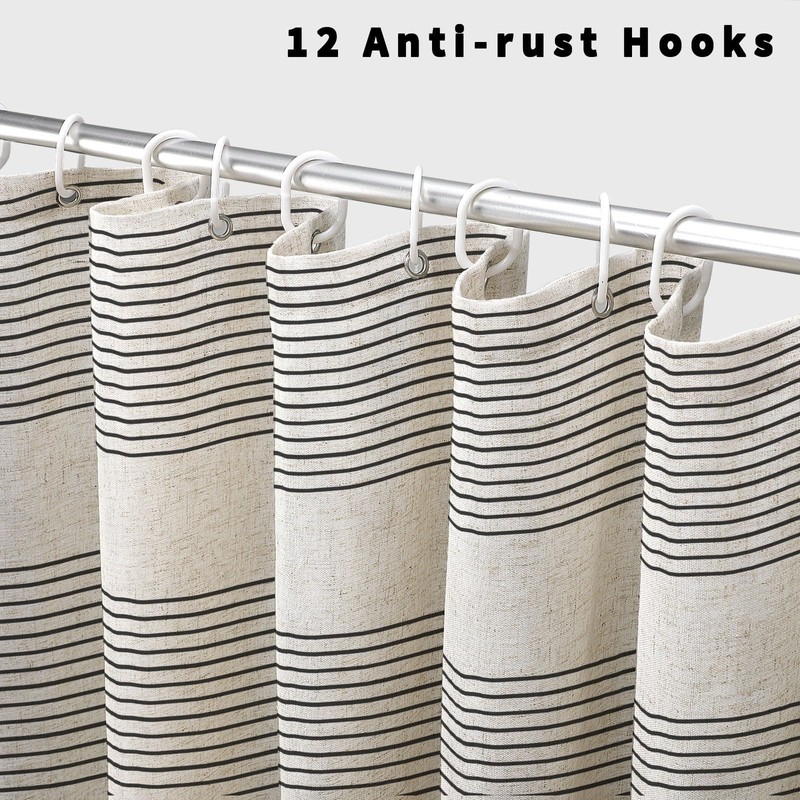 WOUVMA Extra Long Boho Shower Curtains for Bathroom with Tassels