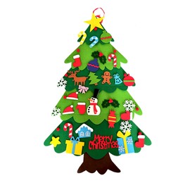 Felt Christmas Tree for Kids, 32 Removable Ornaments, Christmas Gifts for Kids, Christmas Decoration for Door Walls