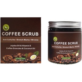 Exfoliante Corporal con Sal y café - Exfoliante Grano café, Elimina eficazmente la Piel Muerta y la Celulitis, Exfoliante Corporal para el Cuidado la Piel del Rostro