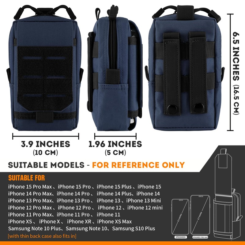 bvya 2 Pack Tactical EDC Pouches, Multi-Purpose Utility Tool Pocket