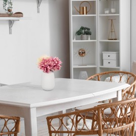 Relaxdays, White Vases Set, 2 Flower Vases, H x D: 15 x 10 cm, Fresh & Dried Flowers, Decorative Vase Made of Ceramic, Table Decoration