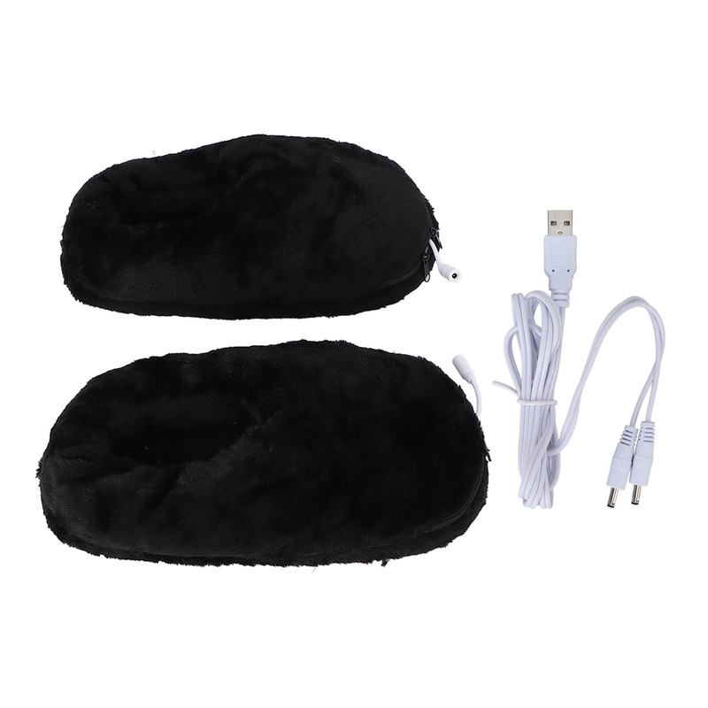 USB Heating Shoes Men Women Washable Outdoor Soft Plush Electric