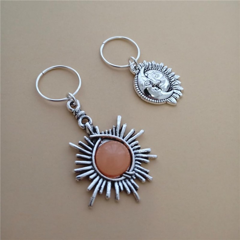 4pcs Sun and Moon Charm Hair Jewelry for Women Braids,