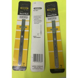 General 300/1 Pocket Rule 6”Stainless Steel W/Depth Gauge (3pcs)Vintage1