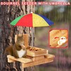 Gnodary Squirrel Feeder with Umbrella, Squirrel Feeders for Outside, Squirrel