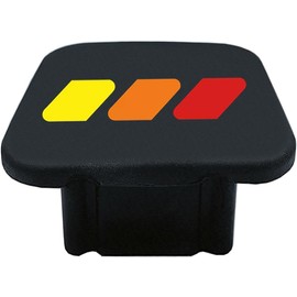 Xiaren 2 Inch Tri-Color 3 Color Logo Trailer Hitch Tube Cover Plug Cap, Rubber Receiver Tube Hitch Plug Fit for Toyota Car Accessories, Yellow Orange Red
