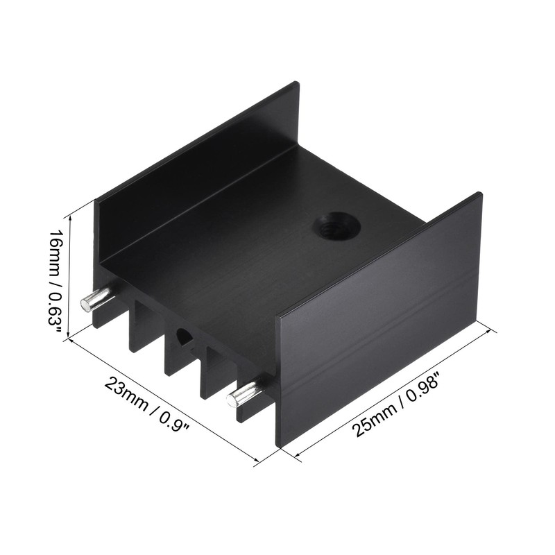 sourcing map TO-220 Aluminium Heatsink for Cooling MOSFET Transistor Diodes