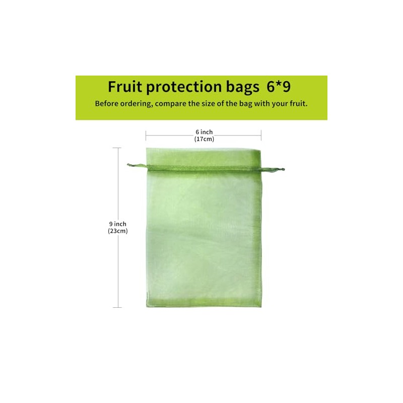 100PCS Fruit Protection Bags - Drawstring Mesh Covers for Gardens