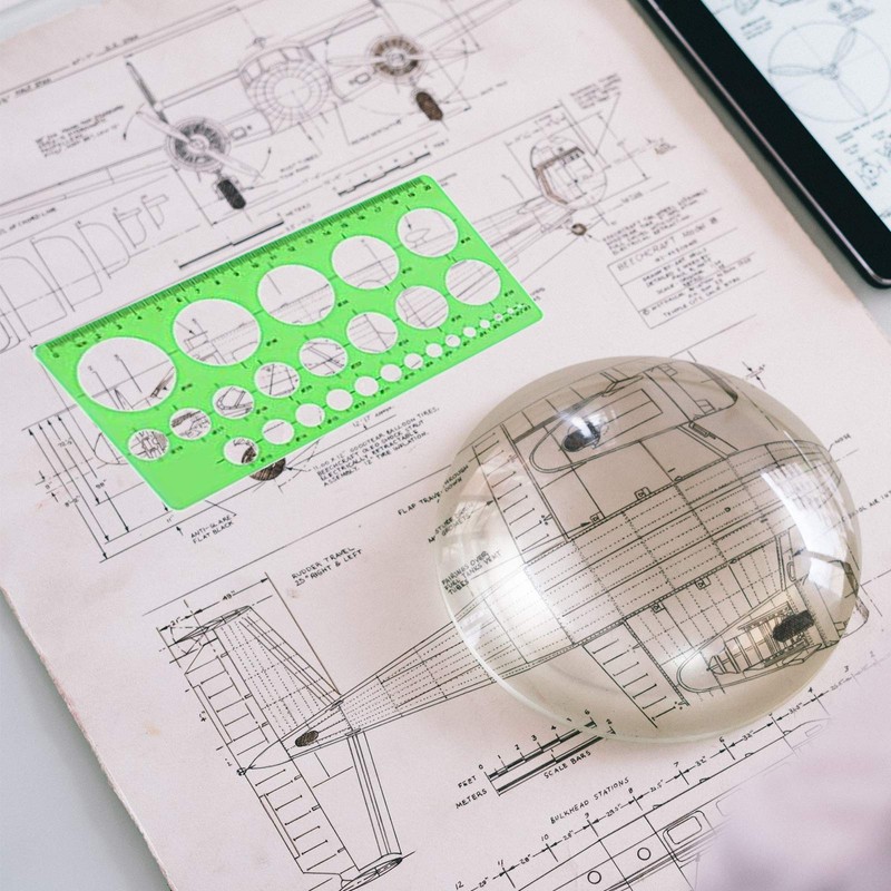 11 Pieces Geometric Drawings Templates Stencils Plastic Measuring Template Rulers